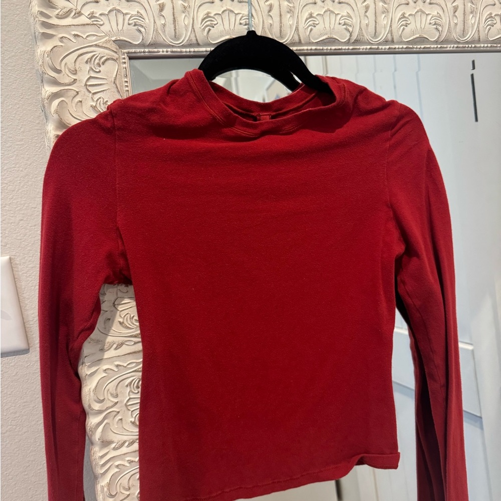 SKIMS Red Long Sleeve Tee